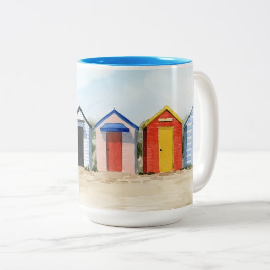 Beach Huts I Zweifarbige Tasse (VorderseiteRechts)
