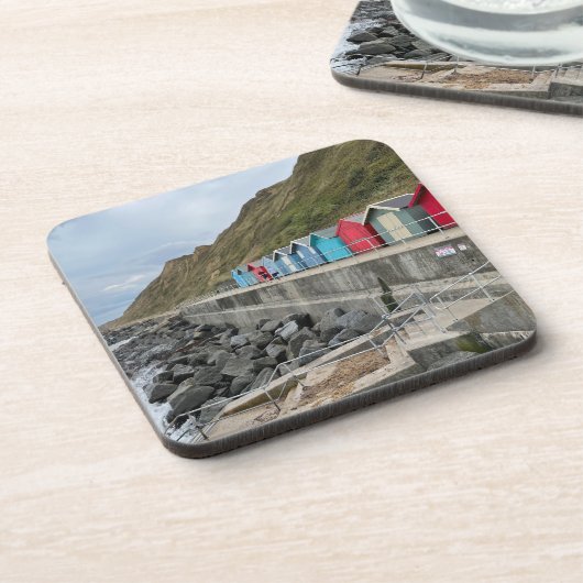 Beach Huts in Sheringham Norfolk Getränkeuntersetzer (Linke Seite)