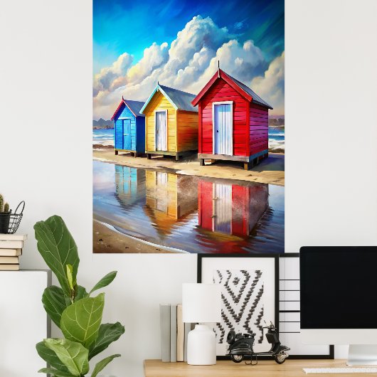 Beach Huts Poster (Heimbüro)