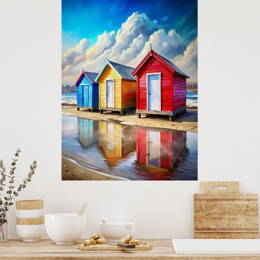 Beach Huts Poster (Küche)