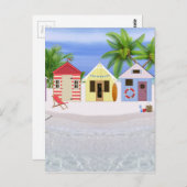BEACH HUTS POSTKARTE (Vorne/Hinten)