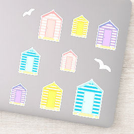 Beach Huts Sommerurlaub Aufkleber