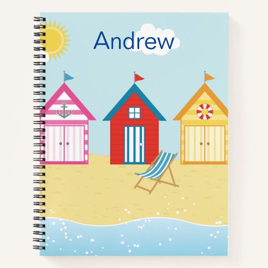 Beach Huts Spiral Notebook Notizblock (Vorderseite)