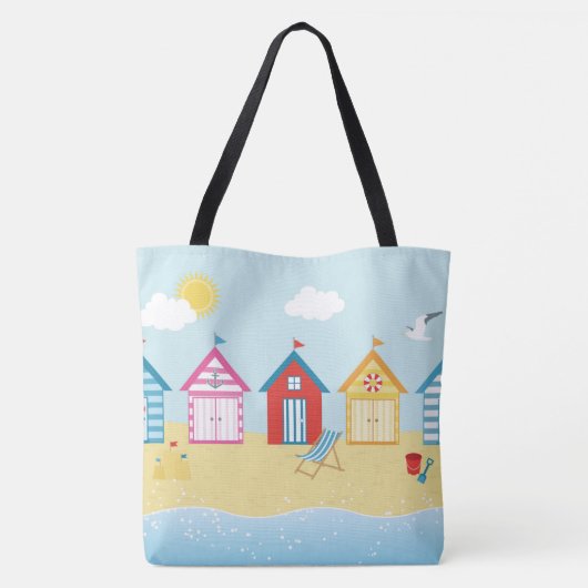 Beach Huts Tote Bag Tasche (Rückseite)