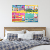 Beach Huts und Segelboote Leinwanddruck (Insitu (Schlafzimmer))