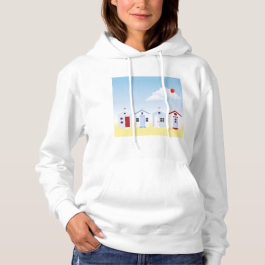 Beach Huts Womens Hoodie (Vorderseite)