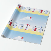 Beach Huts Wrapping Paper Geschenkpapier (Ungerollt)
