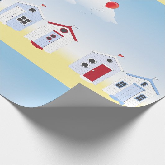 Beach Huts Wrapping Paper Geschenkpapier