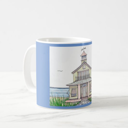 Beach Hütte Blue 11oz Tasse (Vorderseite Links)