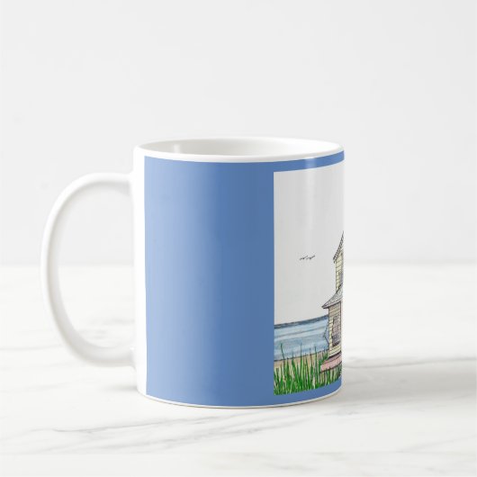 Beach Hütte Blue 11oz Tasse (Links)