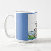 Beach Hütte Blue 15oz Kaffee Tasse (Links)