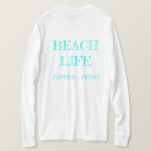 Beach Hütte Bright Long Sleeve Tshirt (Design Rückseite)