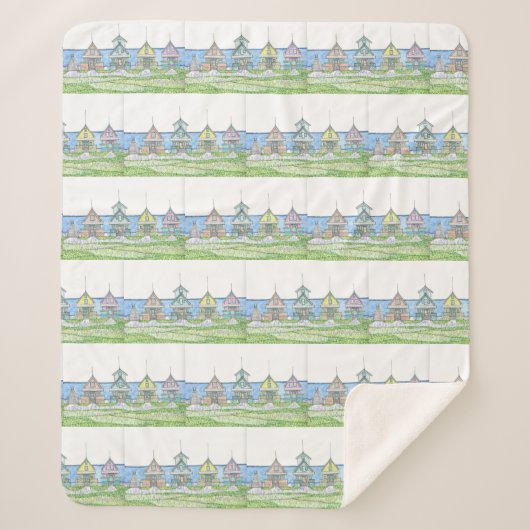 Beach Hütte Sherpa Blanket Sherpadecke (Vorderseite)