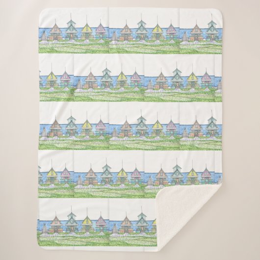 Beach Hütte Sherpa Blanket Sherpadecke (Vorderseite)