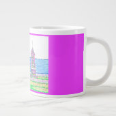Beach Hütte Trio 2 Fushia Jumbo Tasse (Rechts)