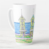 Beach Hütte Trio 2; Große Latte Tasse (Linke Ecke)