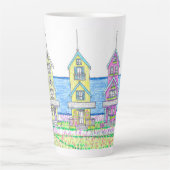Beach Hütte Trio 2; Große Latte Tasse (Vorderseite)