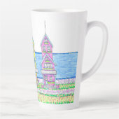 Beach Hütte Trio 2; Große Latte Tasse (Rechts)