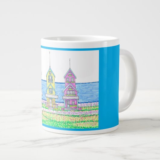 Beach Hütte Trio 2 Jumbo Tasse (Vorderseite Rechts)