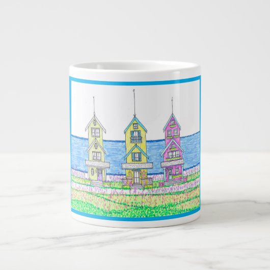 Beach Hütte Trio 2 Jumbo Tasse (Vorderseite)