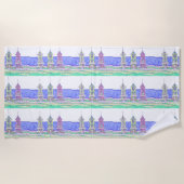 Beach Hütte Trio 2 Strandhandtuch (Vorderseite)