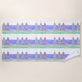 Beach Hütte Trio 2 Strandhandtuch