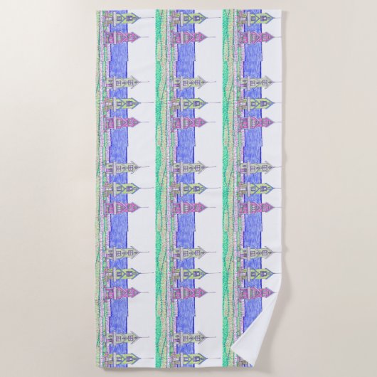 Beach Hütte Trio 2 Strandhandtuch (Vorderseite)