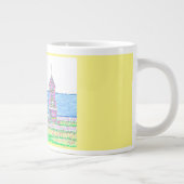 Beach Hütte Trio 2 Yellow Jumbo Tasse (Rechts)