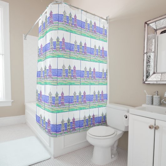 Beach Hütte Trio Duschvorhang (Beispiel)