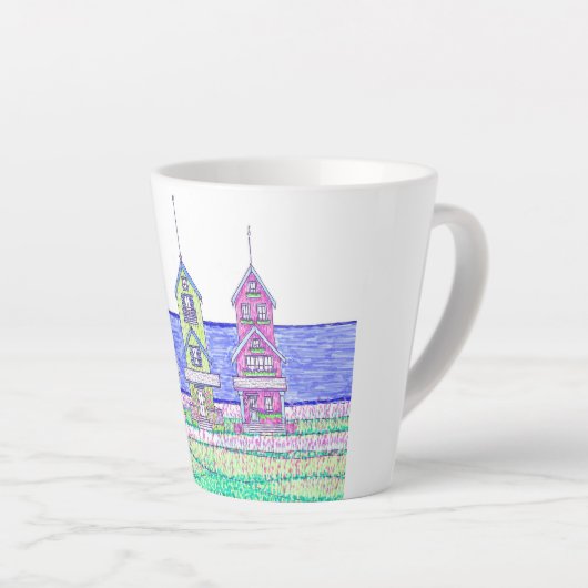 Beach Hütte Trio Kleine Latte Tasse (Rechte Ecke)