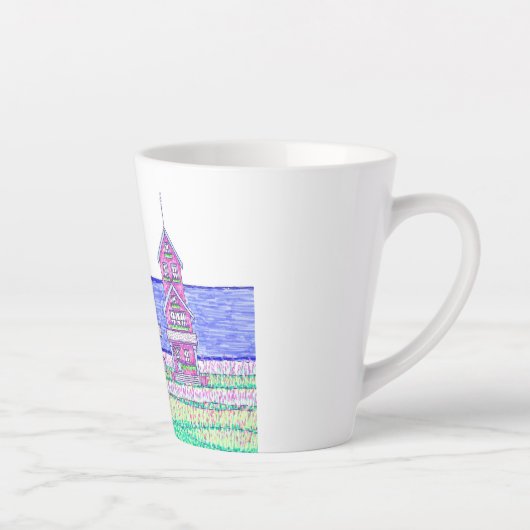 Beach Hütte Trio Kleine Latte Tasse (Rechts)