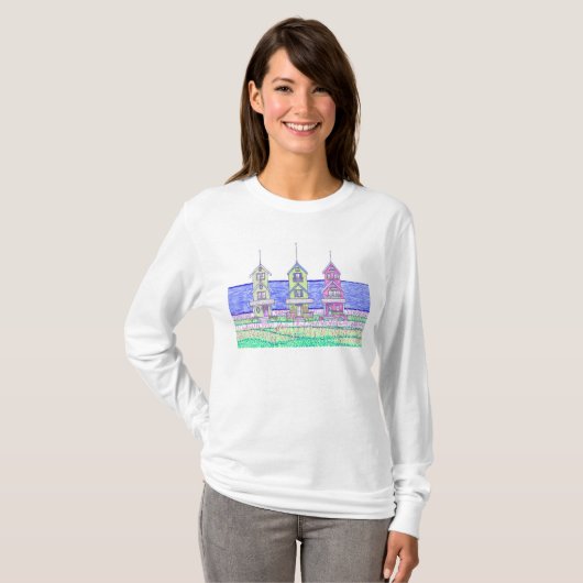 Beach Hütte Trio Long Sleeve Tshirt (Vorne ganz)