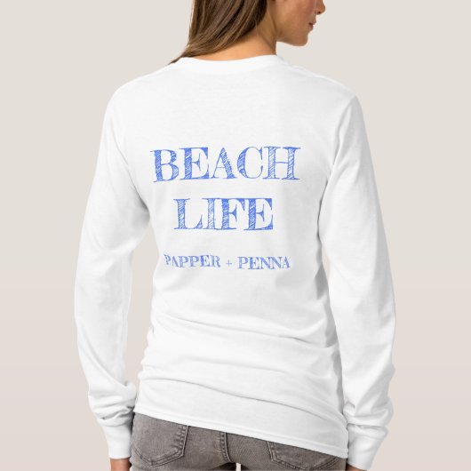 Beach Hütte Trio Long Sleeve Tshirt (Rückseite)
