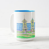 Beach Hütte Trio Zwei Tone Tasse (Vorderseite Links)