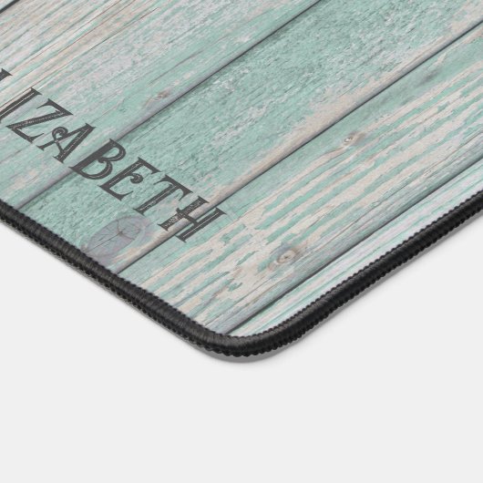 Beach Hütte Wood Personalisiert Schreibtischunterlage (Ecke)