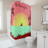 Beach Illustration individuelle Name Duschvorhang (Beispiel)