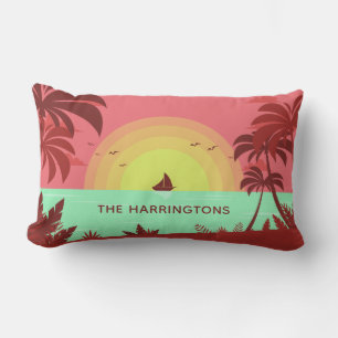Beach Illustration individuelle Name werfen Kissen Für Draußen