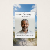 Beach In Loving Memory Photo Sympathy Prayer Card (Vorderseite)