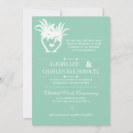 Beach Jade Green Palm Tree Zielhalkboard Einladung