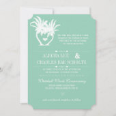 Beach Jade Green Palm Tree Zielhalkboard Einladung (Vorderseite)