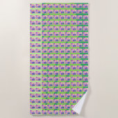 Beach Journal Journey Pink Green Beach Handtuch (Vorderseite)