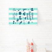 Beach Junggeselinnen-Abschied Aqua Blue Streifen C Banner (InSitu)