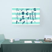 Beach Junggeselinnen-Abschied Aqua Blue Streifen C Banner (Messe)