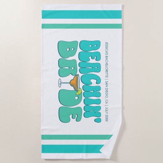 Beach Junggeselinnen-Abschied Beachin Bride Girls Strandtuch (Vorderseite)