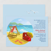Beach Junggeselinnen-Abschied Einladung (Vorne/Hinten)