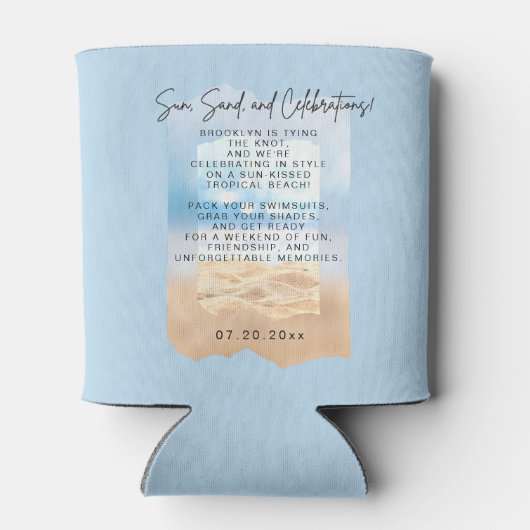 Beach Junggeselinnen-Abschied Erlebnis Dosenkühler (Rückseite)