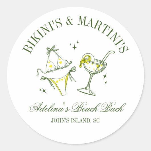 Beach Junggeselinnen-Abschied Fvor Social Club Runder Aufkleber (Vorderseite)