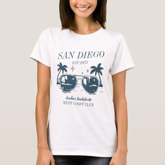 Beach Junggeselinnen-Abschied Girls Tour San Diego T-Shirt (Vorderseite)