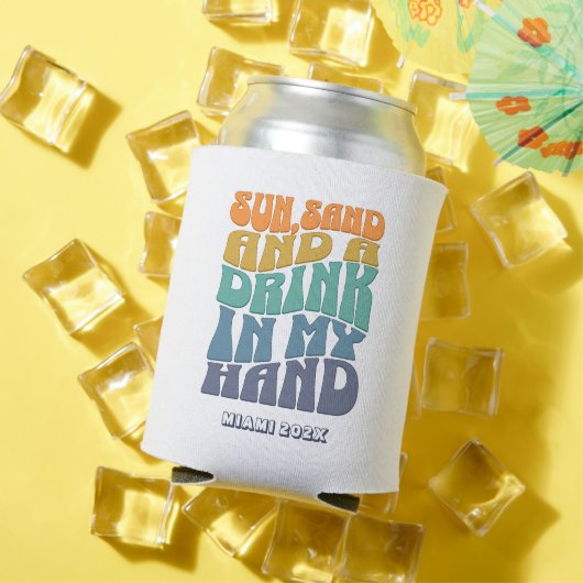 Beach Junggeselinnen-Abschied Groovy Retro Bridesm Dosenkühler (In Situ Sommer)