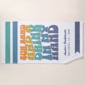Beach Junggeselinnen-Abschied Groovy Retro Bridesm Strandtuch (Vorderseite)